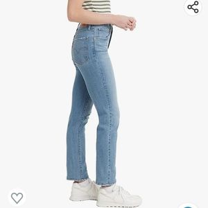 High rise slim straight light wash Levi jeans